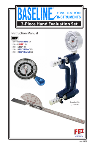 BASLINE 3-Piece Hand Evaluation Set Instruction Manual April 2021