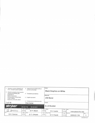 System 5 Sagittal Saw Instructions for Use Rev c Oct 2005