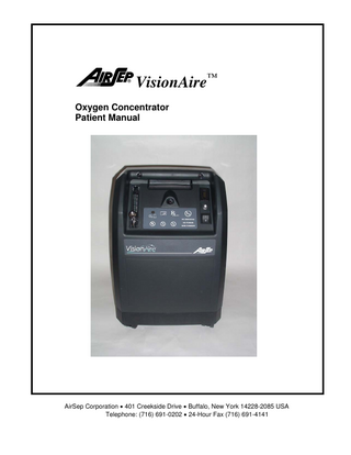 Table of Contents Important Safety Rules  Page 1  Section 1  Introduction  Page 2  Section 2  Concentrator Components 2.1 Front of Concentrator 2.2 Back of Concentrator 2.3 Humidifier Bottle 2.4 Accessories  Page 4 Page 4 Page 6 Page 7 Page 7  Section 3  How to Operate Your Oxygen Concentrator 3.1 Humidifier Bottle Connection 3.2 Cannula Connection 3.3 Starting the Concentrator 3.4 Turning the Concentrator Off  Page 8 Page 8 Page 8 Page 8 Page 9  Section 4  Care and Cleaning 4.1 Humidifier Bottle 4.2 Outside Cabinet  Page 10 Page 10 Page 10  Section 5  Troubleshooting  Page 11  Section 6  Product Specifications  Page 13  Section 7  Symbols/Abbreviations  Page 15  English: A multilingual version of the manual is available through your equipment provider. Español: Una versión multilingüe del manual está disponible a través de su proveedor de equipo. Français: Une version multilingue du manuel est disponible par l'intermédiaire de votre fournisseur de matériel. Deutsche: Eine mehrsprachige Version des Handbuchs ist in Ihrer Geräte-Anbieter.  i  