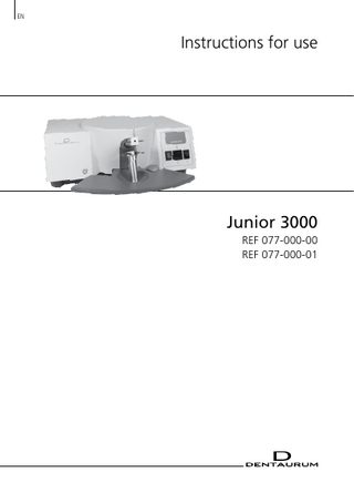 EN  Instructions for use  Junior 3000 REF 077-000-00 REF 077-000-01  