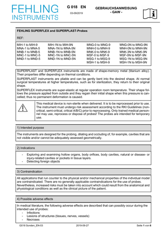 SUPERFLEX and SUPERPLAST Probes Instructions for Use 